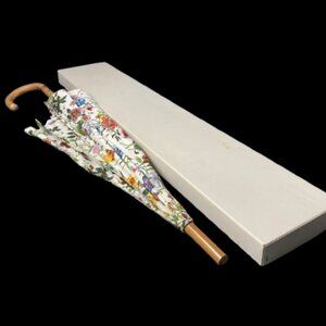 Gucci Flora Vitage Parasol Umbrella with Bamboo Handle